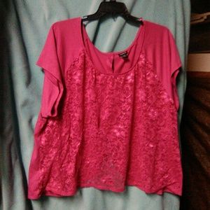 Torrid pink lace top